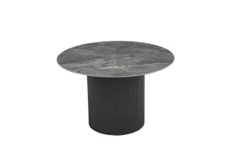 Kulatý jídelní stůl UNIQUE 120 CM šedý mramor/černá