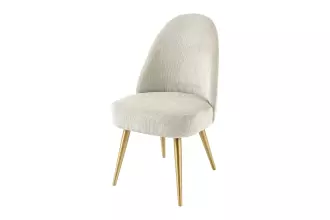 2SET jídelní židle MIA CASA béžová/zlatá manšestr
