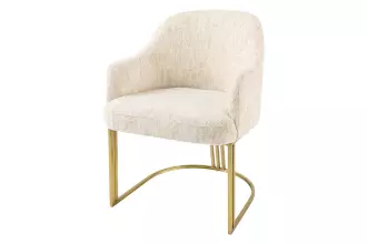 2SET židle EXTRAVAGANCIA béžová/zlatá žinylka