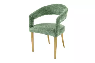 2SET jídelní židle BOUTIQUE zelená/zlatá strukturovaná tkanina