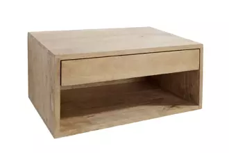 Závěsný noční stolek PURE 50 CM krémový masiv mango