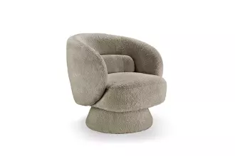 Křeslo BOSSA NOVA otočné o 360° taupe colin bouclé