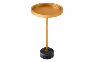 Odkládací stolek TRAYFUL 60 CM zlatá/šedý mramor
