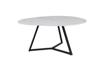 Konferenční stolek MARVELOUS 90 CM keramika vzhled bílý mramor