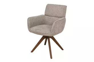 2SET jídelní židle UNIQUE taupe béžová/hnědá otočná