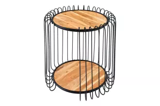 Odkládací stolek TRUE ELEMENTS 50 CM přírodní/černá masiv akácie