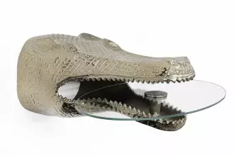 Nástěnný odkládací stolek WILDLIFE CROCODILE 60 CM stříbrná