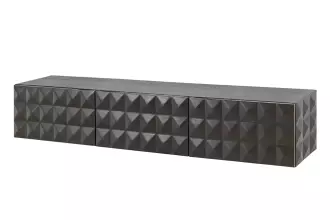 Závěsný televizní stolek VULCANO 160 CM černý masiv mango