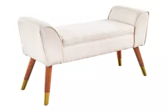 Lavice SCARLETT 90 CM béžová texturovaná tkanina