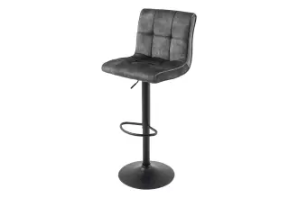 2SET barová židle MODENA 92-116 CM otočná 360° antracitová/černá samet