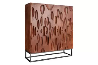 Vysoká komoda DUNE 3D 120 CM ořechově hnědá masiv akácie