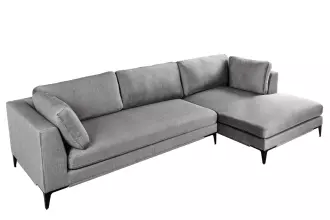 Rohová pohovka SIGNUM XL 315 CM šedá samet pravá