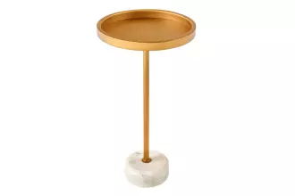 Odkládací stolek TRAYFUL 60 CM zlatá/bílý mramor