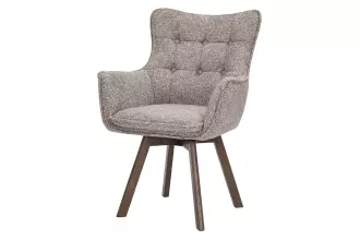 2SET jídelní křeslo THOR taupe/wenge otočné