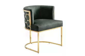 Jídelní židle ELEGANCE zelená/zlatá samet