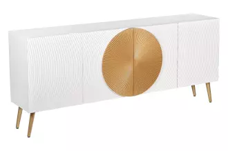 Komoda AURUM 180 CM bílá/zlatá masiv mango