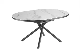 Kulatý jídelní stůl MIKADO MRAMOR 120-160 CM keramika rozkládací