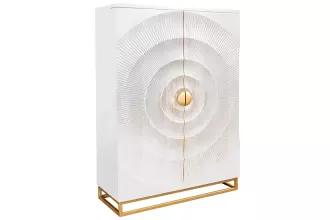 Barová skříň GOLDEN SUNSET 140 CM bílá masiv mango