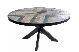 Kulatý jídelní stůl MOUNTAIN SOUL 140 CM kamenná dýha