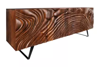 Komoda FLUID II 3D 175 CM ořechově hnědá masiv akácie