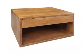 Závěsný noční stolek PURE 50 CM medový masiv mango