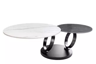 Konferenční stolek DANCING RINGS WHITE ANTRACIT otočný