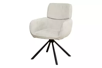 2SET jídelní židle UNIQUE šampaňská béžová/černá otočná
