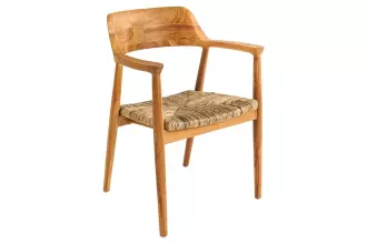 2SET jídelní židle KENNEDY masiv teak/ratan