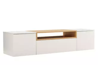 Závěsný televizní stolek LOFT 160 CM bílá/dub