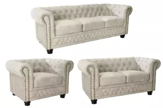 Sedací sestava CHESTERFIELD CHAMPAGNE 3+2+1