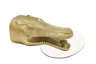 Nástěnný odkládací stolek WILDLIFE CROCODILE 60 CM zlatý