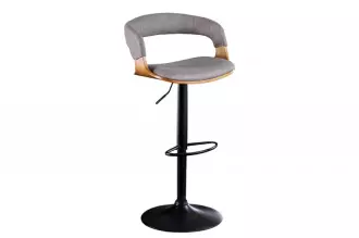 Barová židle MANHATTAN šedá strukturovaná látka