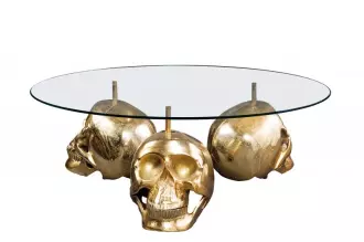 Konferenční stolek SKULL 90 CM zlatý